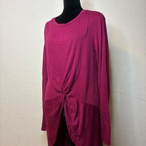 Wrangler Magenta Burgundy Top Cowgirl Women Duster Knit Western Knot Size Large